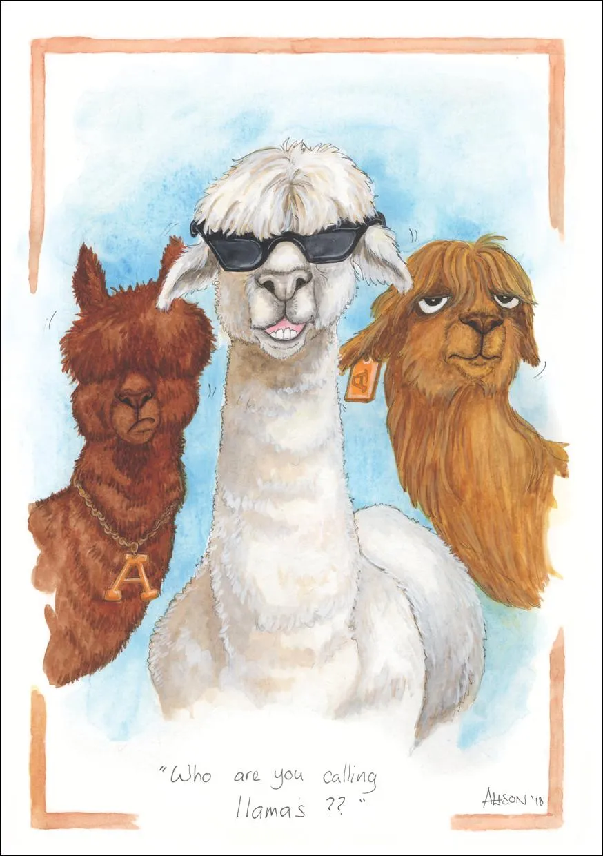 otter-house-alison-s-animals-grusskarte-lamas-humor-150x210 image 1