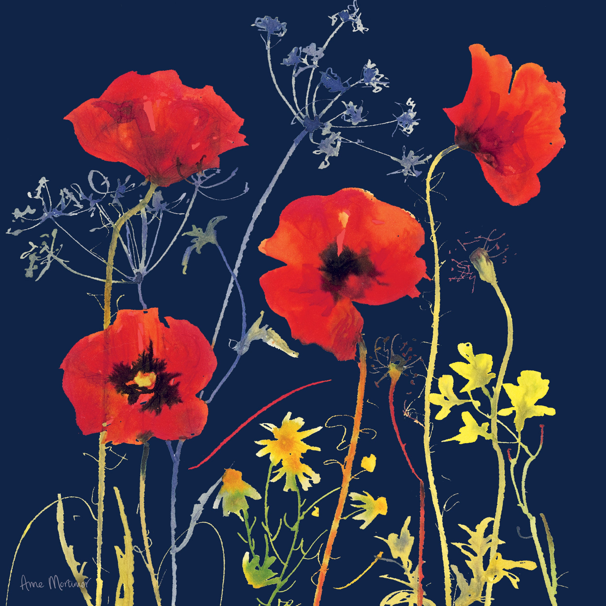 otter-house-greetings-cards-watercolour-poppies-gru-karte-mohn image 1