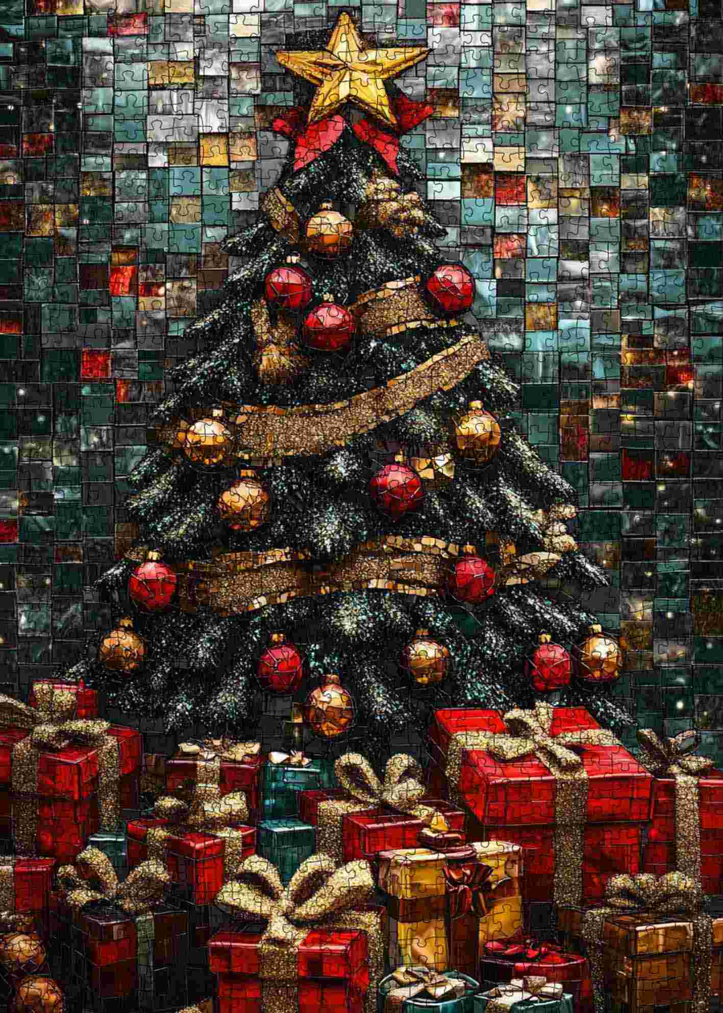 tucocoo-golden-christmas-tree-puzzle-1000-teile-weihnachten image 2
