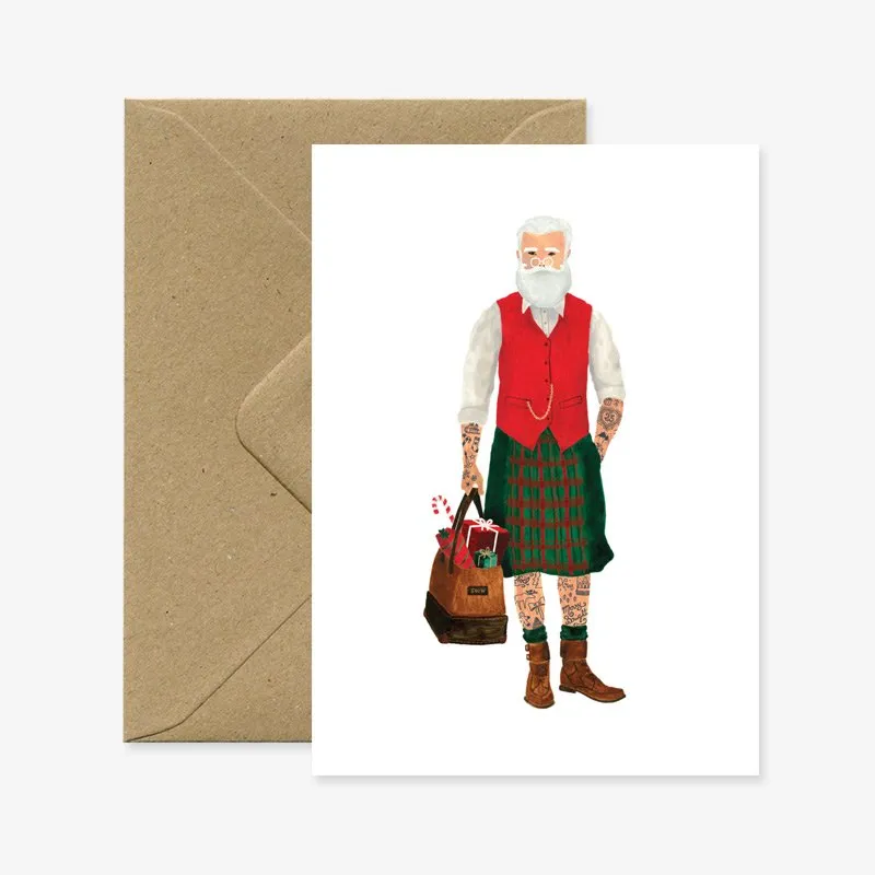 all-the-ways-to-say-santa-hipster-weihnachtskarte-a6-gru-karte image 1