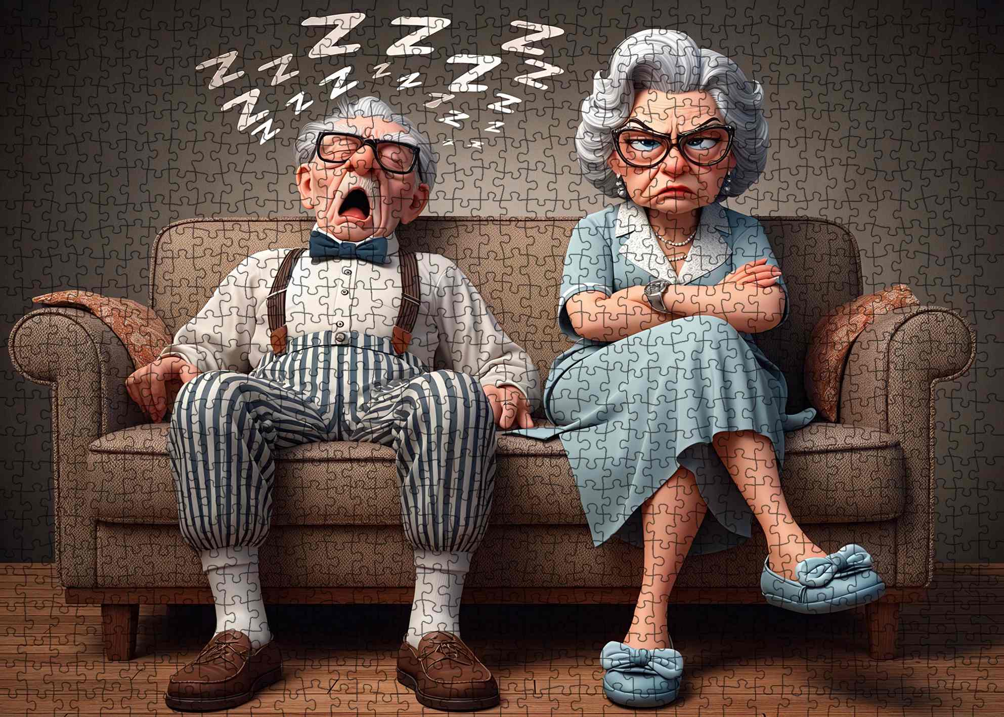 tucocoo-sleepy-grandpa-and-grumpy-grandma-puzzle-1000-teile image 2