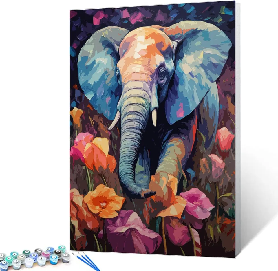 tucocoo-paint-by-numbers-elephant-crossing-malen-nach-zahlen-40x50-ohne-rahmen image 1