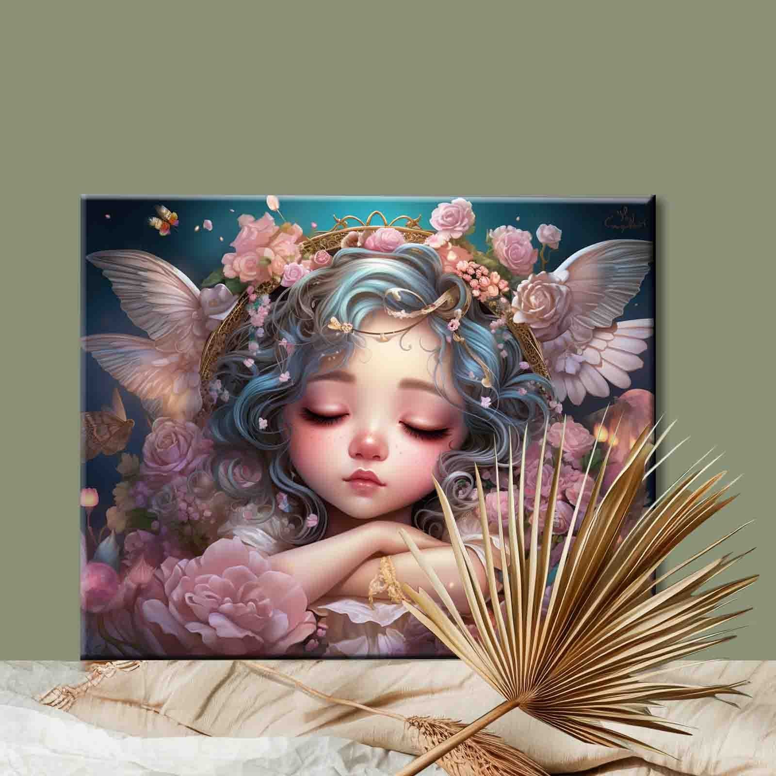 tucocoo-sleeping-angel-surrounded-by-roses-malen-nach-zahlen-40x50 image 2