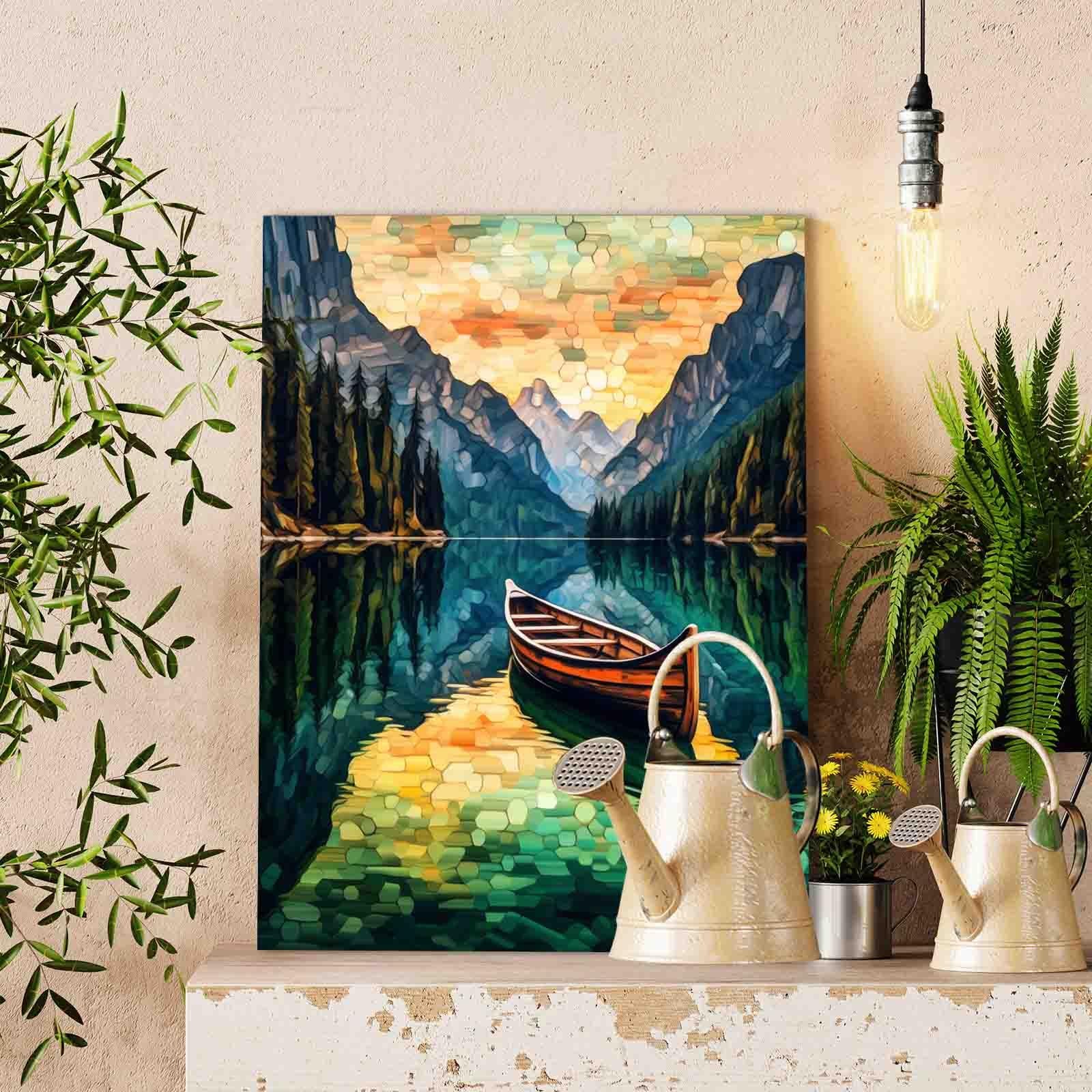 tucocoo-canoe-emerald-lake-malen-nach-zahlen-40x50-see image 2