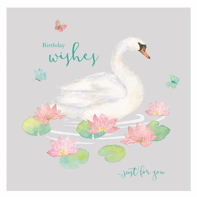 otter-house-say-it-with-flowers-swan-lillies-gru-karte-schwan image 1