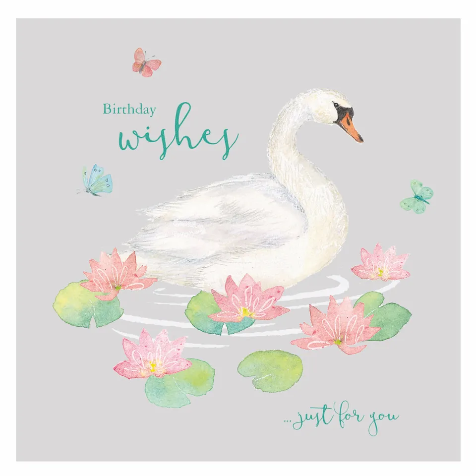 otter-house-say-it-with-flowers-swan-lillies-gru-karte-schwan image 1