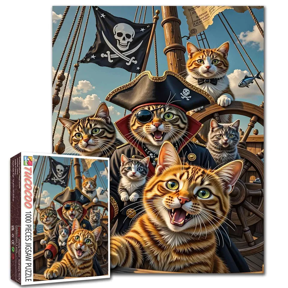 tucocoo-pirate-cat-crew-puzzle-1000-teile-katzen image 1