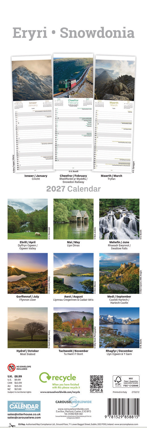 otter-house-snowdonia-slim-kalender-2027-wales image 2
