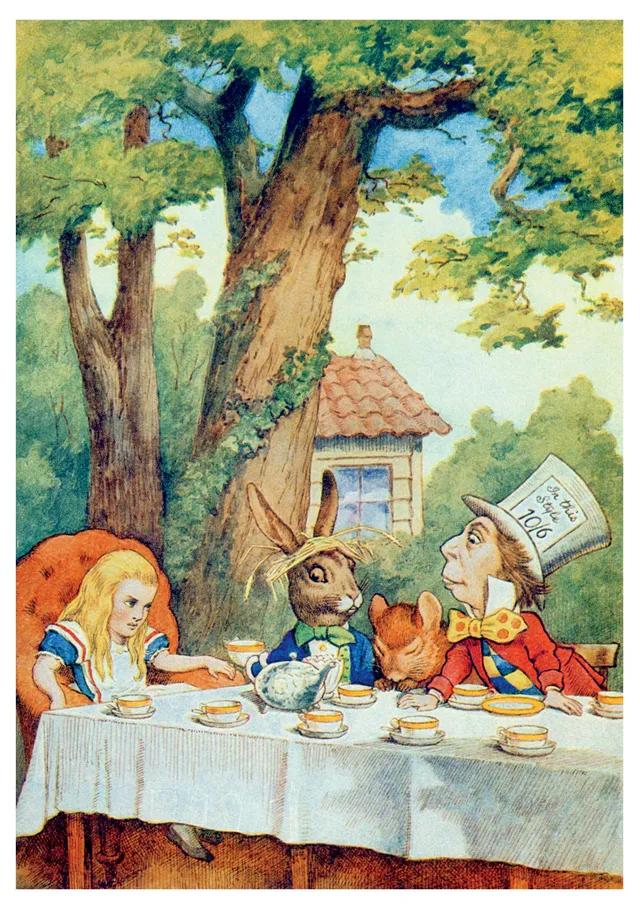 pomegranate-tenniel-mad-hatter-geburtstagskarte-einzelkarte image 1