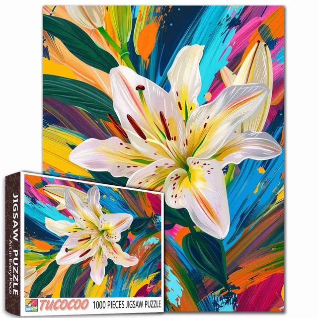 tucocoo-vivid-lily-bloom-puzzle-1000-teile-blumen-stillleben image 1