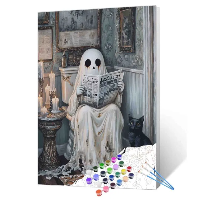 tucocoo-vintage-bathroom-ghost-malen-nach-zahlen-40x50-halloween image 1