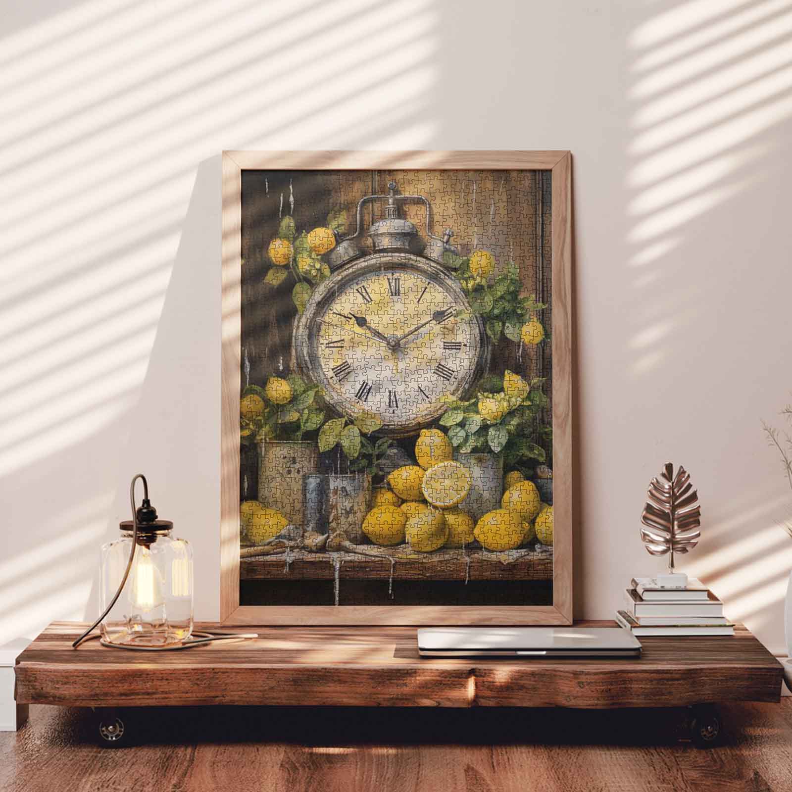 tucocoo-vintage-clock-and-lemons-puzzle-1000-teile-retro image 3