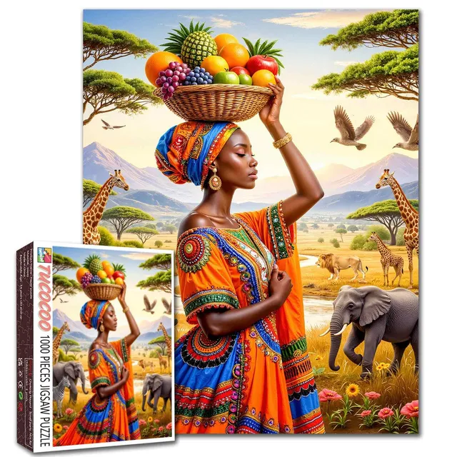 tucocoo-african-beauty-savanna-puzzle-1000-teile-korb image 1