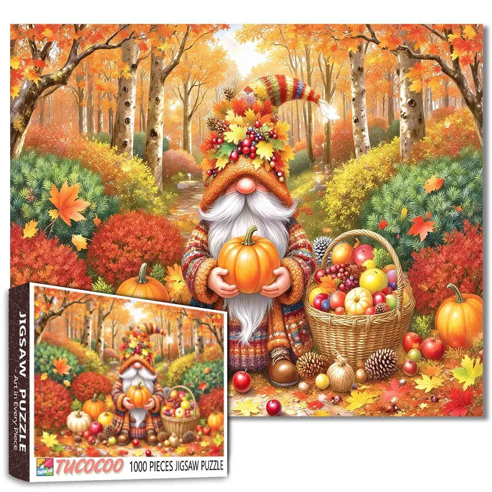 tucocoo-autumn-forest-gnome-puzzle-1000-teile-herbstwald image 1