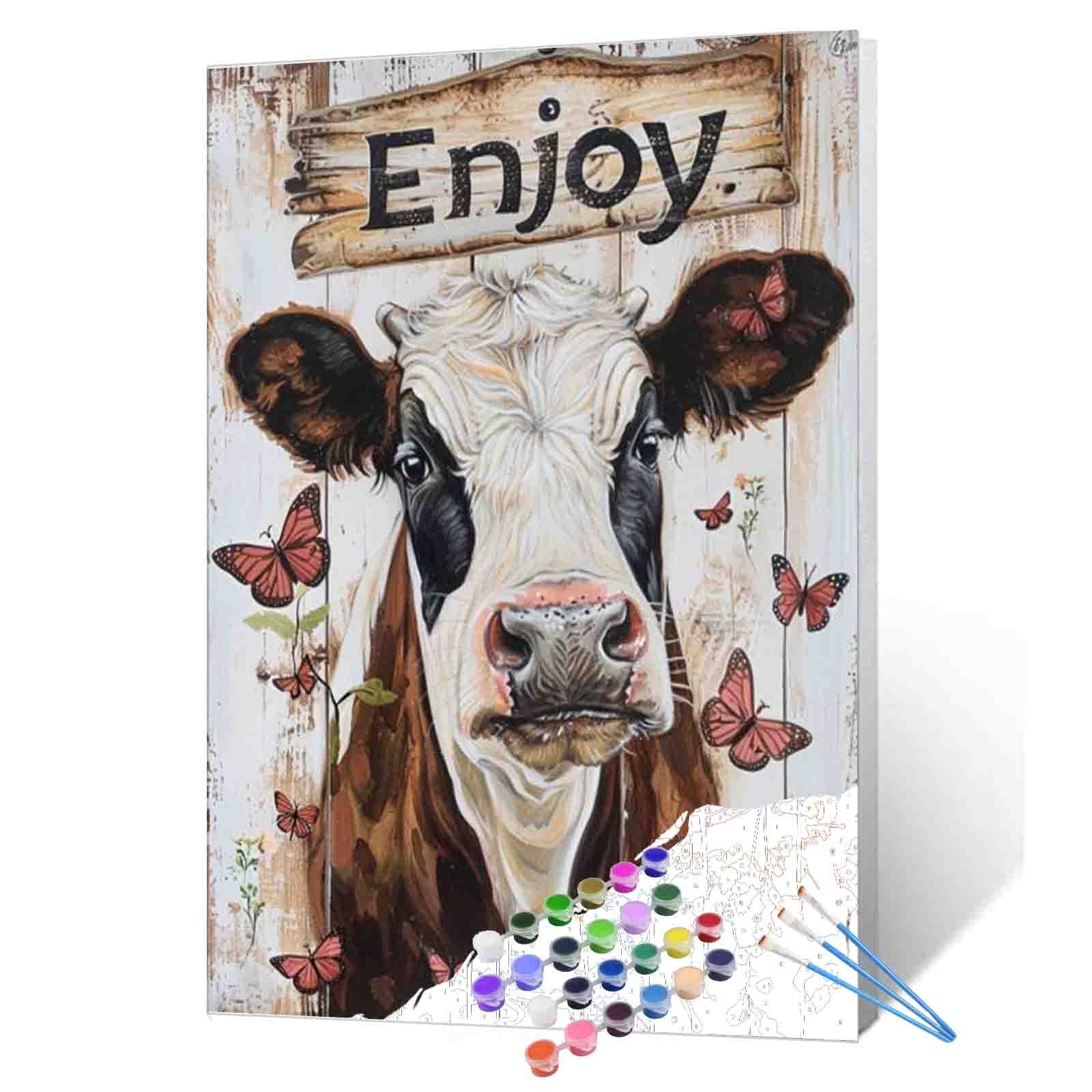 tucocoo-chill-cow-farmyard-malen-nach-zahlen-kuh-40x50 image 1