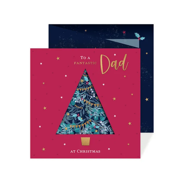 otter-house-christmas-weihnachtskarte-papa-baum-gold image 1