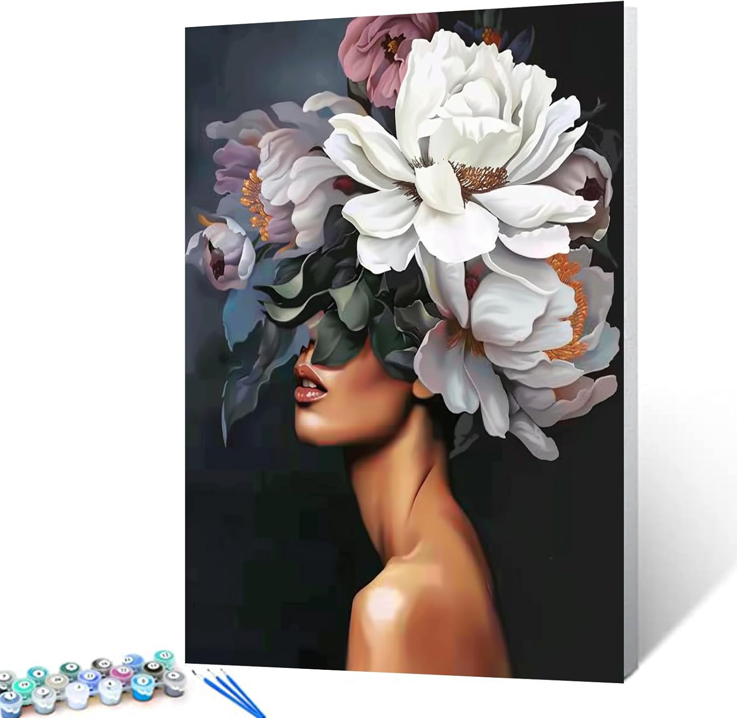 tucocoo-sexy-lady-head-flower-malen-nach-zahlen-40x50-o-rahmen image 1