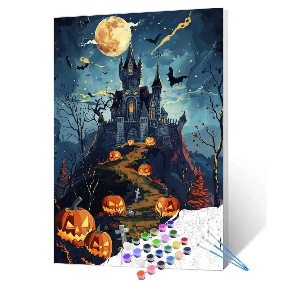 tucocoo-haunted-castle-malen-nach-zahlen-halloween-40x50 image 1