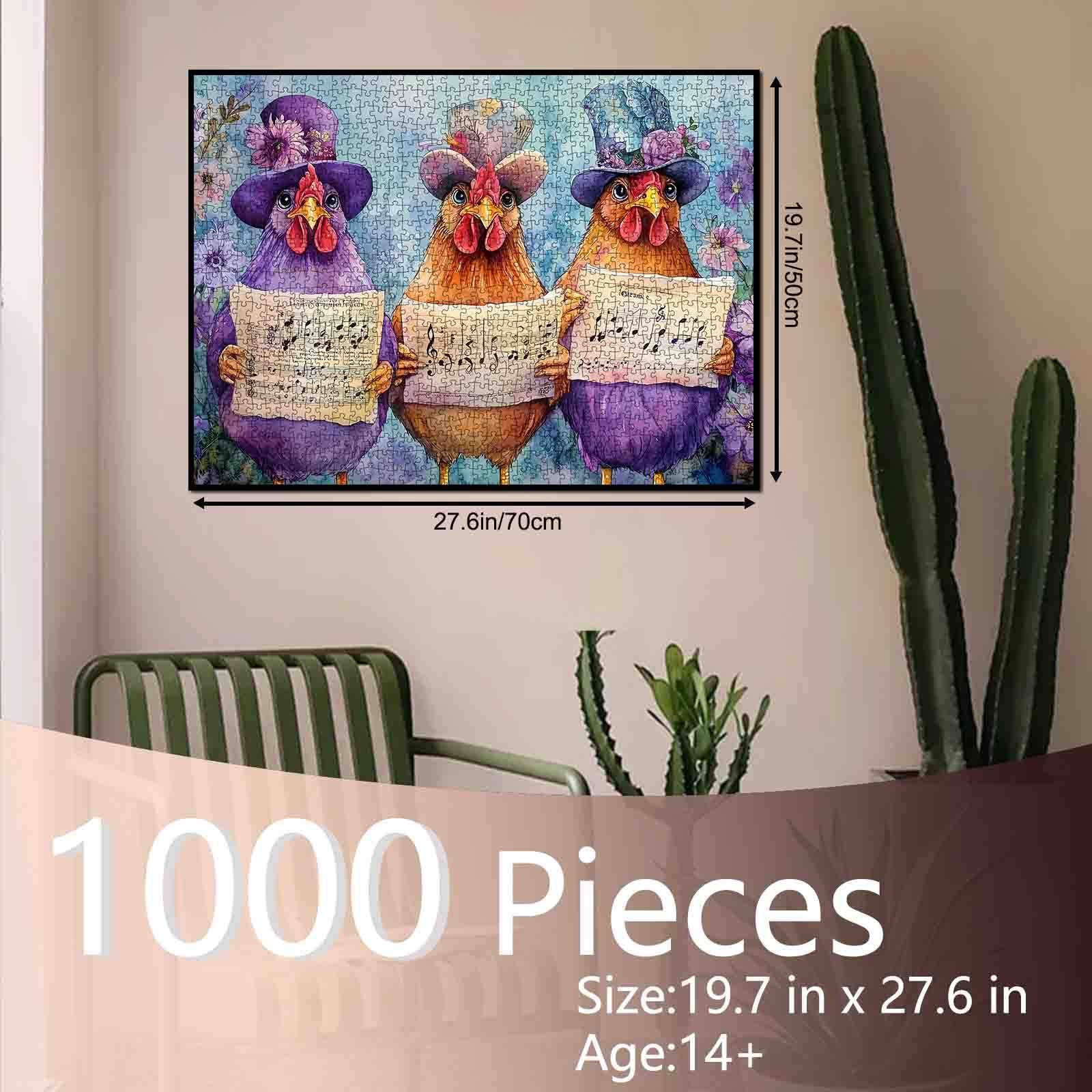 tucocoo-jigsaw-purple-chickens-puzzle-1000-teile-hut image 5
