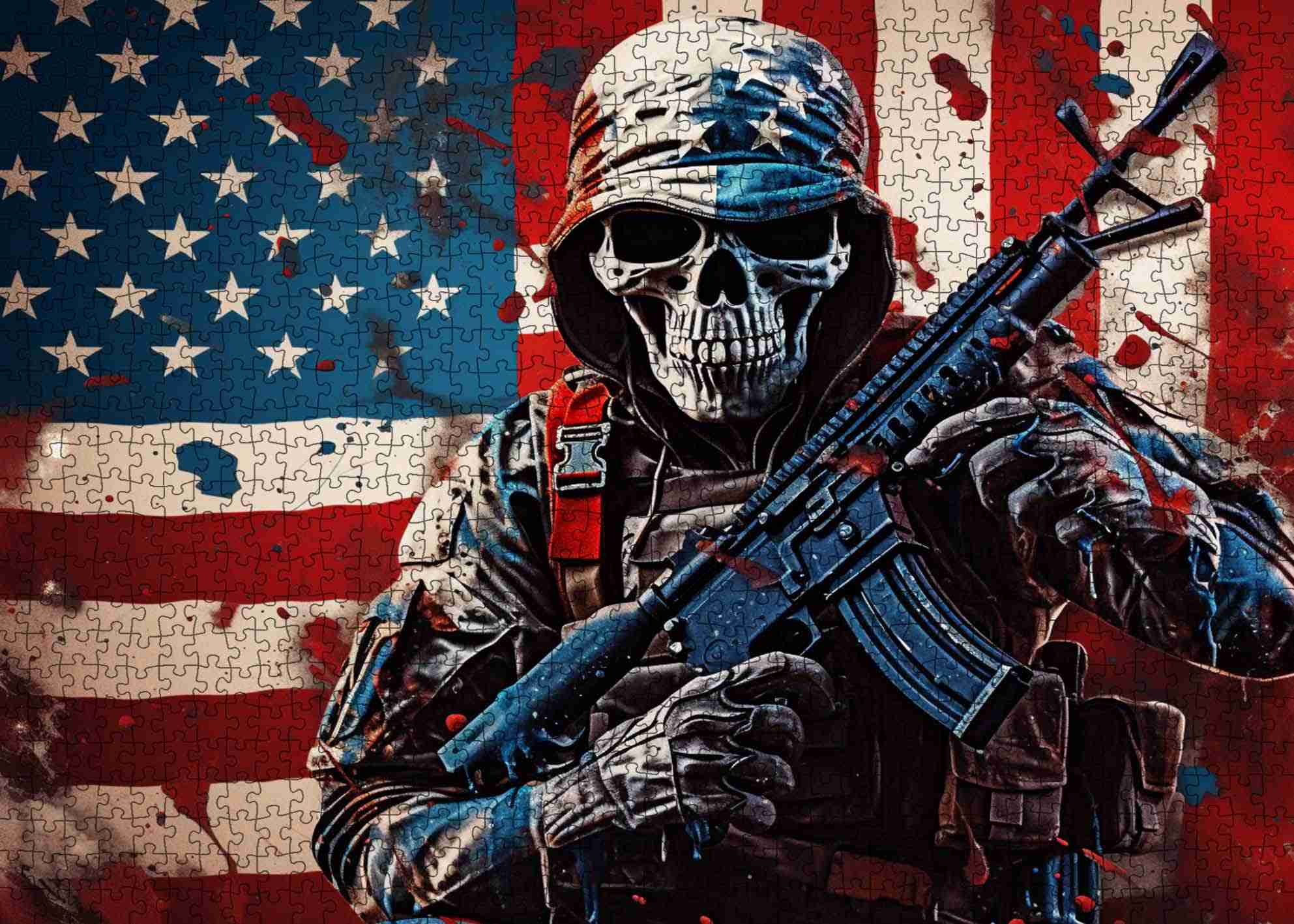 tucocoo-patriotic-skull-warrior-puzzle-1000-teile-totenkopf image 2