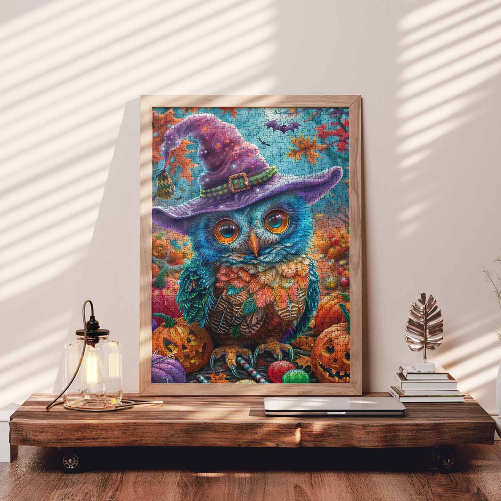 tucocoo-halloween-colorful-owl-retro-pumpkin-puzzle-1000-teile image 3