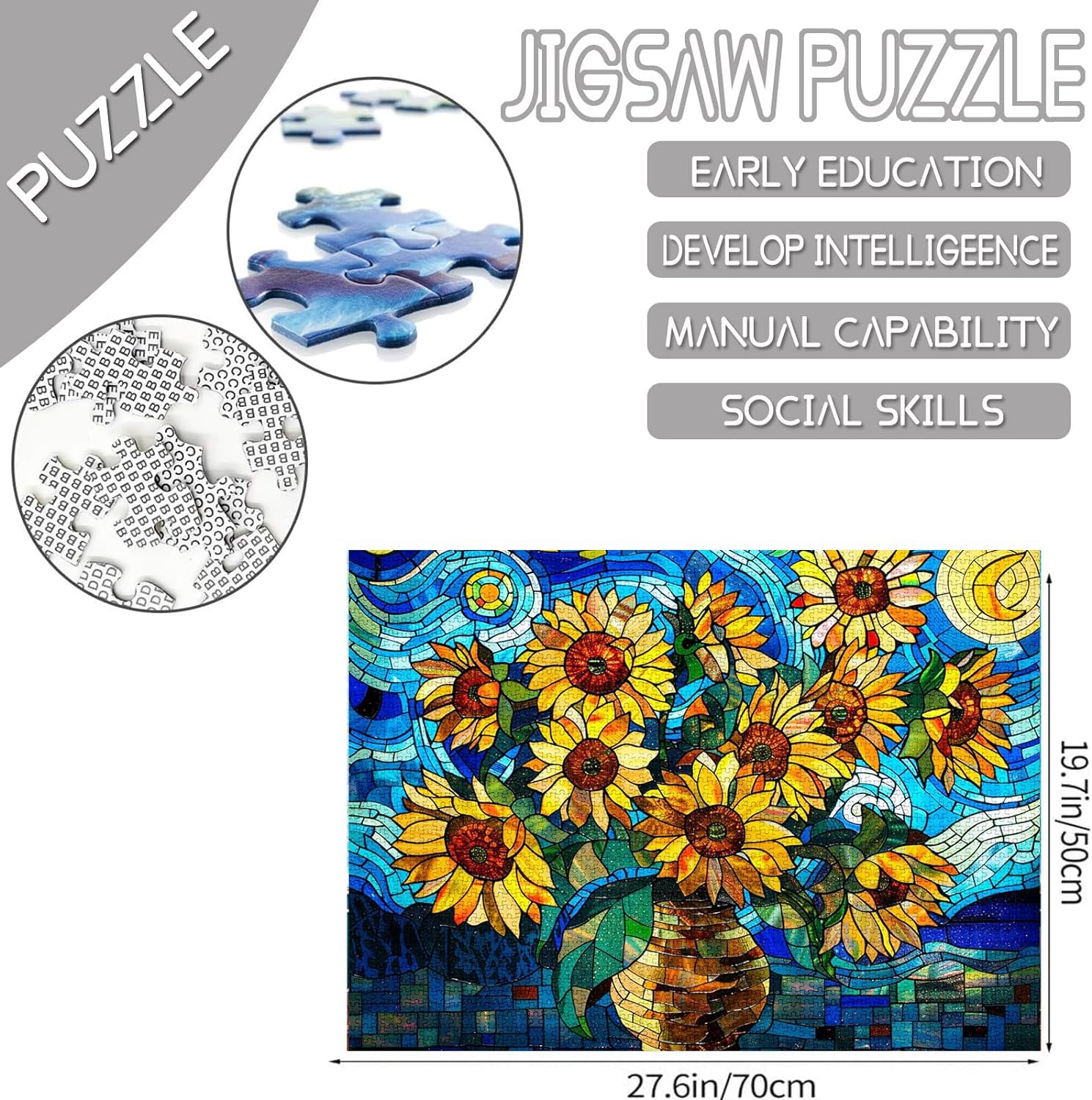 tucocoo-jigsaw-van-gogh-glasfenster-puzzle-1000-teile-blumen image 4