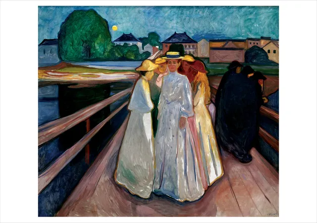 pomegranate-edvard-munch-on-the-bridge-klappkarte-blanko image 1