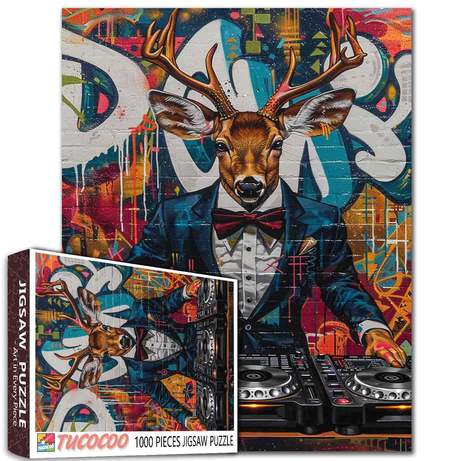 tucocoo-dj-deer-graffiti-puzzle-1000-teile image 1