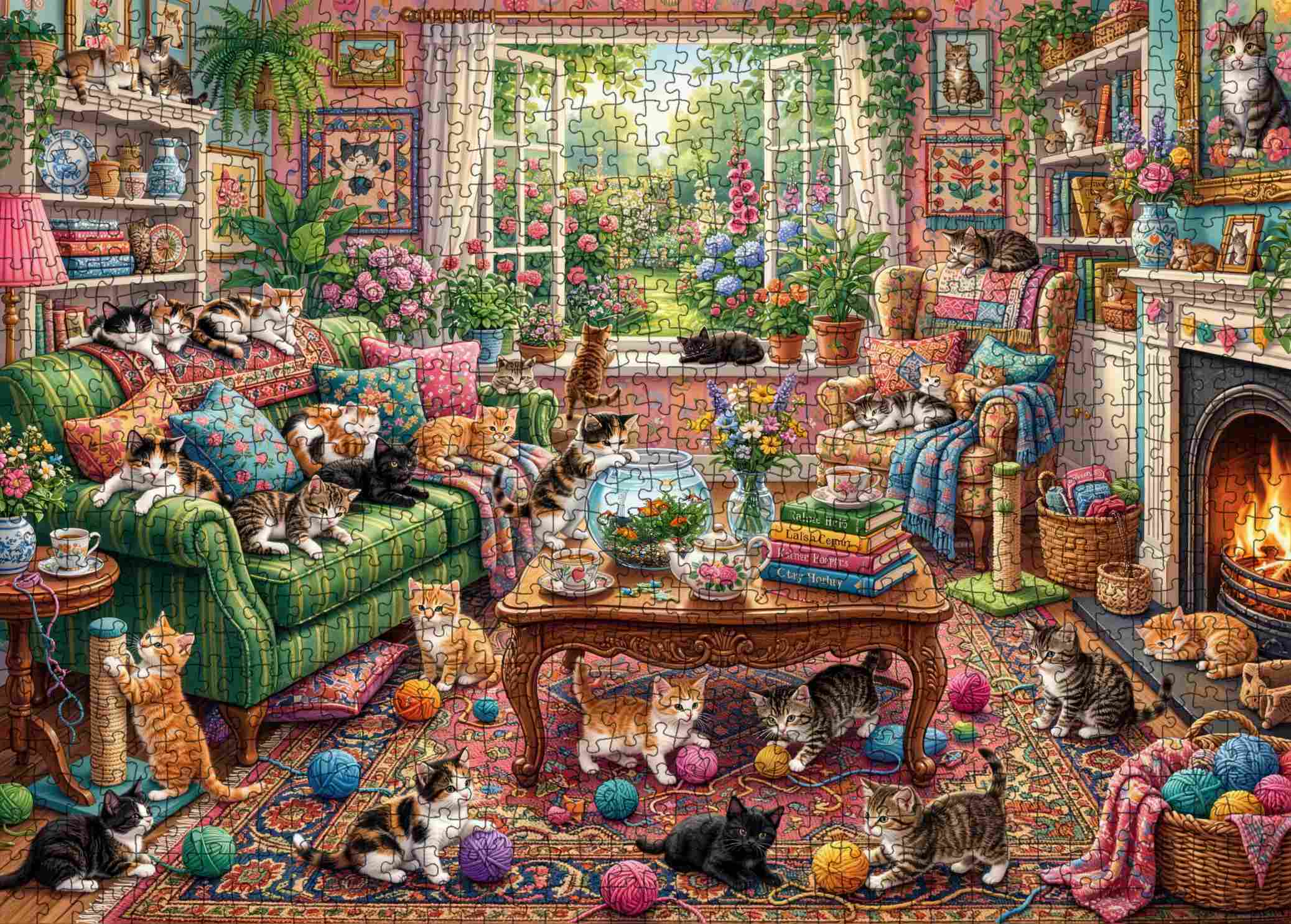 tucocoo-cozy-cat-living-room-puzzle-1000-teile-katzen image 2