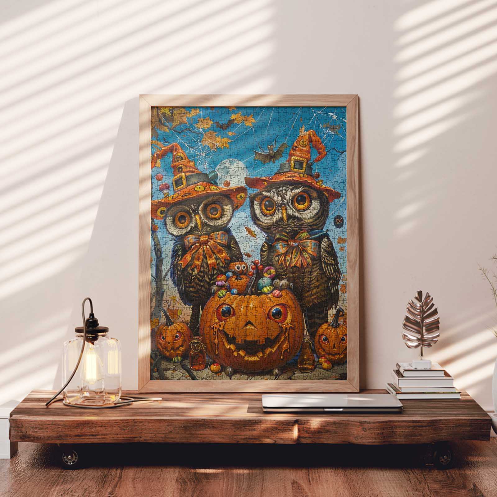 tucocoo-owl-pumpkin-hat-puzzle-1000-teile-halloween-eule image 3