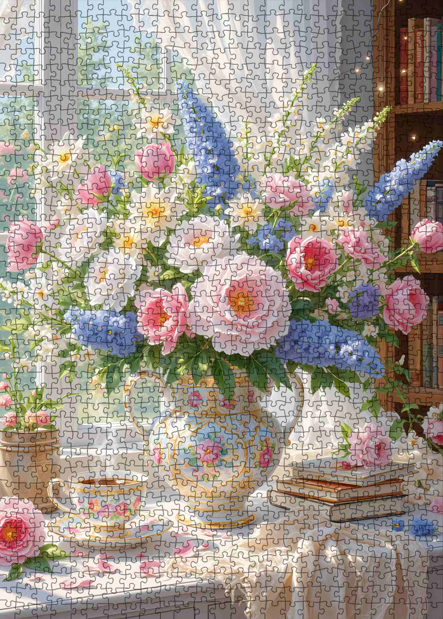 tucocoo-jigsaw-puzzles-sunlit-floral-teacup-puzzle-1000-teile-blumen image 2