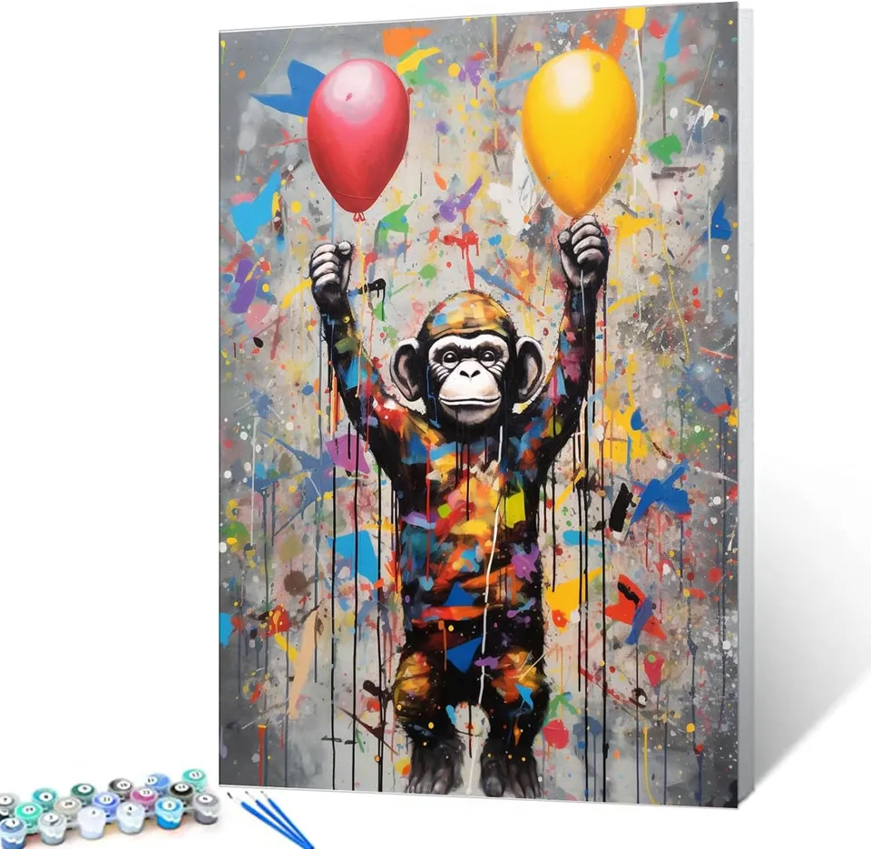 tucocoo-baby-gorilla-graffiti-malen-nach-zahlen-16x20 image 1