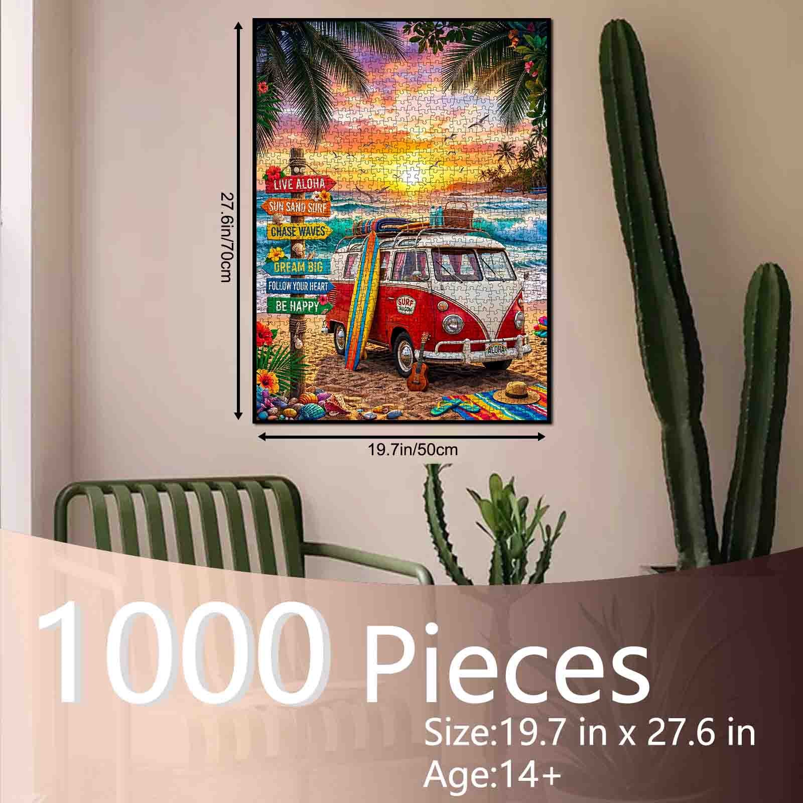 tucocoo-aloha-surf-wagon-sunset-puzzle-1000-teile-strand image 5
