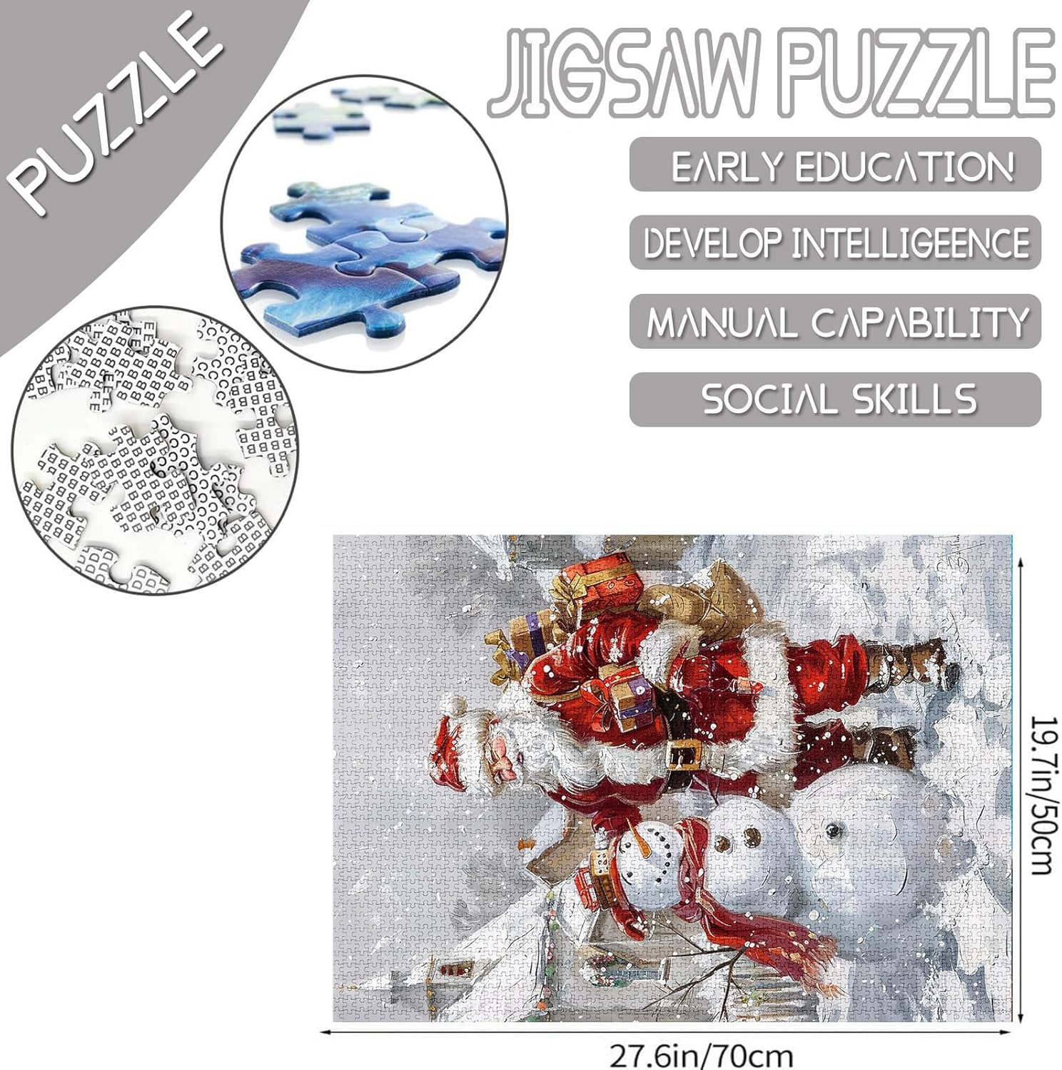 tucocoo-santa-claus-snowman-puzzle-1000-teile-schnee image 4