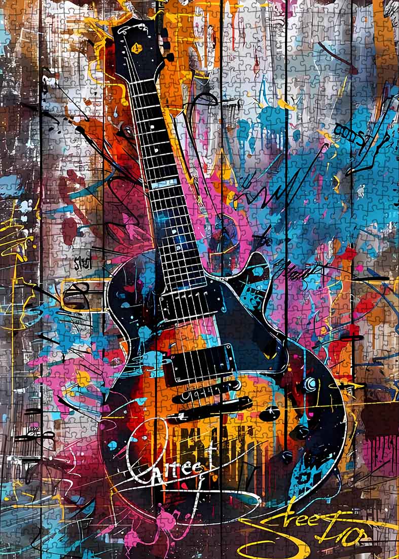 tucocoo-graffiti-guitar-puzzle-1000-teile-gitarre image 2