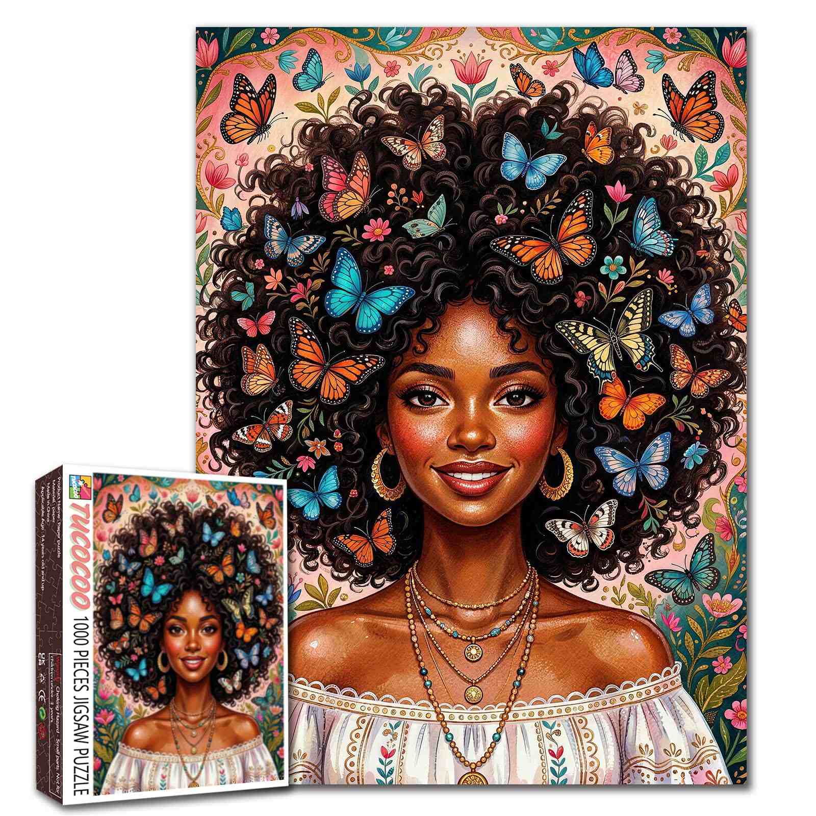 tucocoo-jigsaw-butterfly-crown-beauty-puzzle-1000-teile-frau image 1