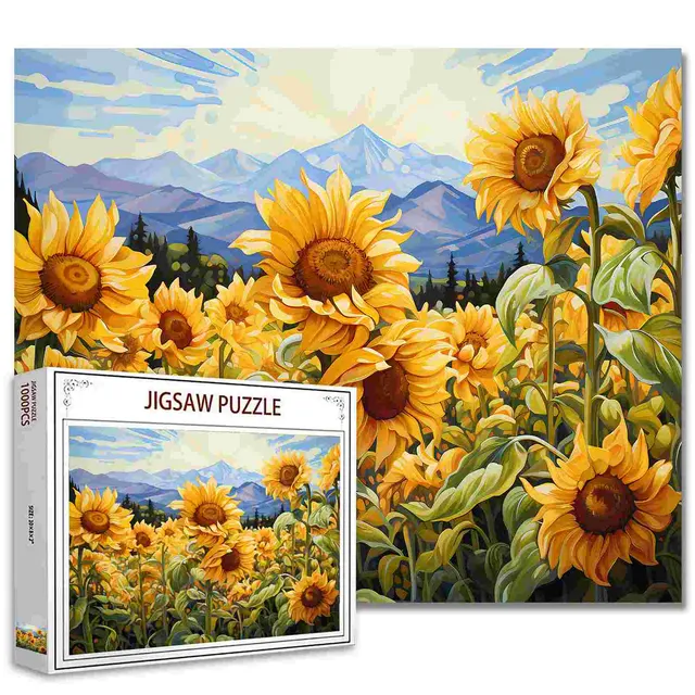 tucocoo-jigsaw-puzzles-sunflowers-and-mountains-puzzle-1000-teile-blumen image 1