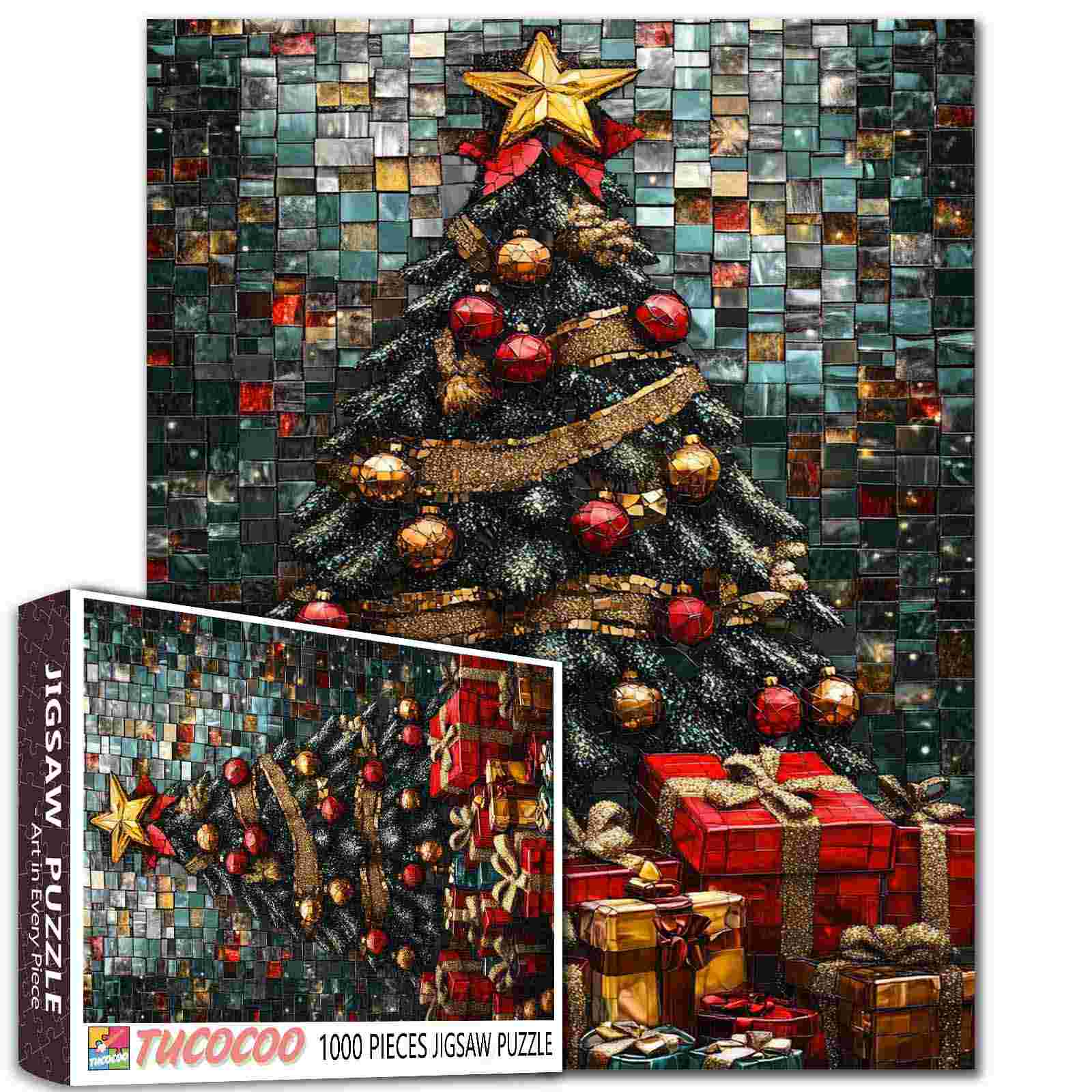 tucocoo-golden-christmas-tree-puzzle-1000-teile-weihnachten image 1