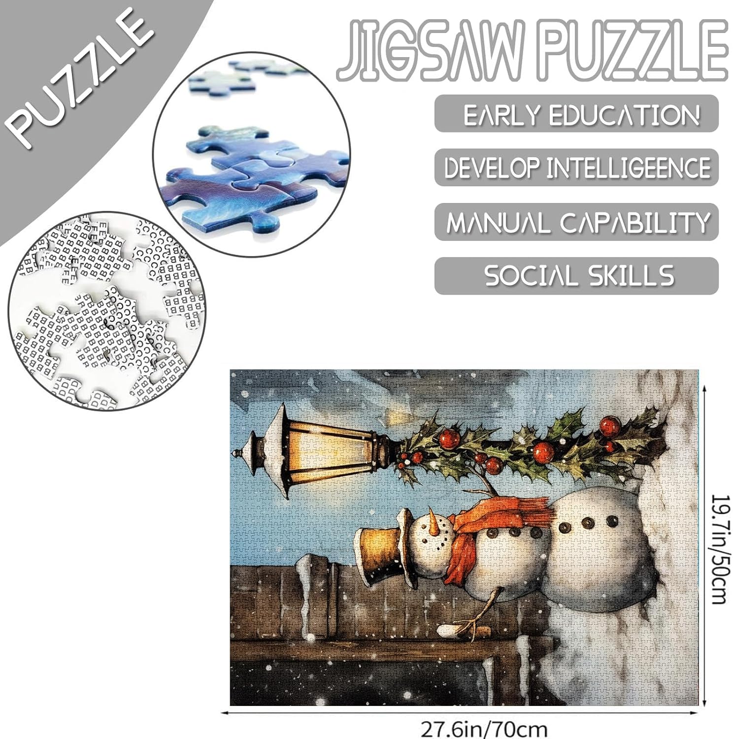 tucocoo-snowman-on-christmas-street-puzzle-1000-teile-weihnachten image 4