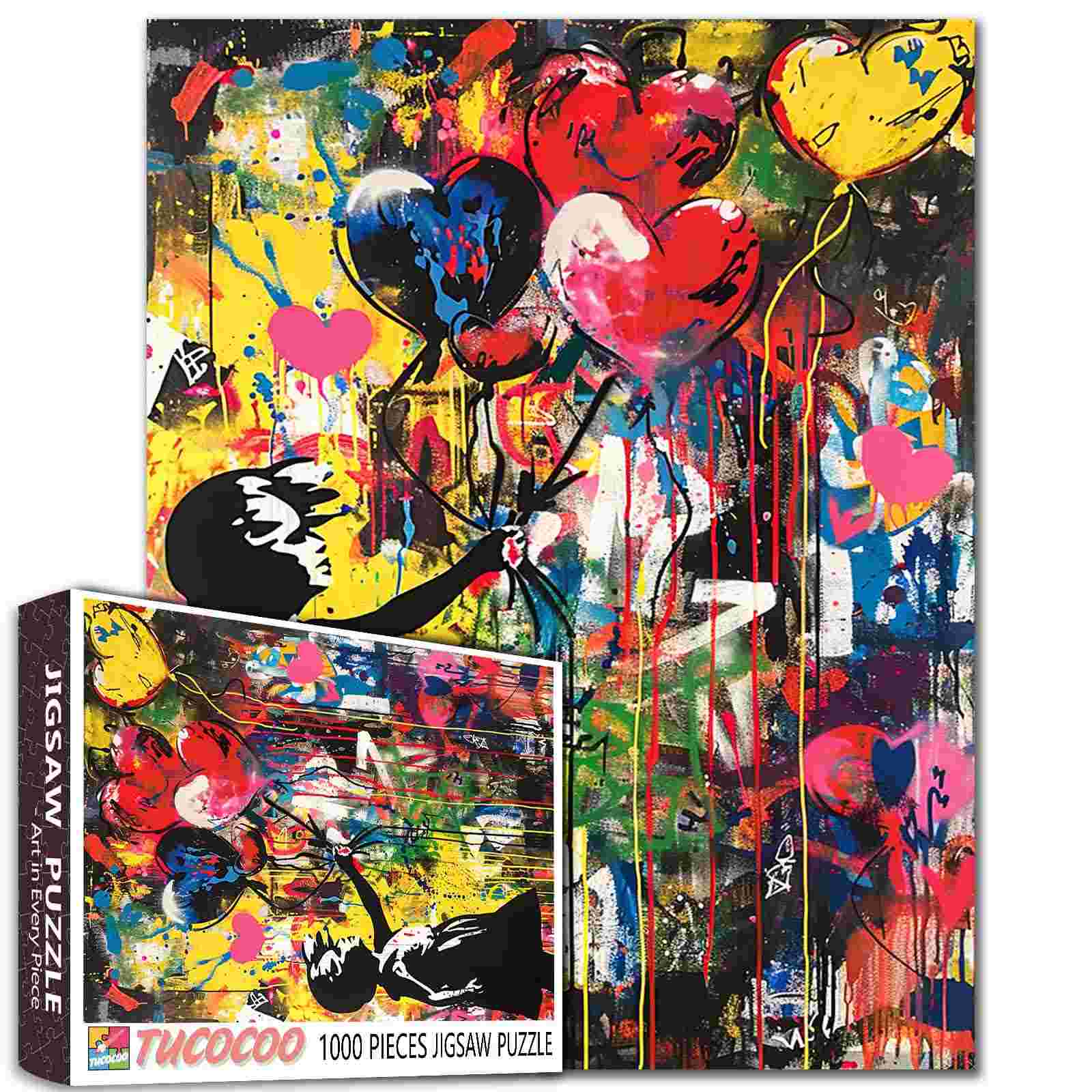 tucocoo-girl-with-balloons-puzzle-1000-teile-graffiti image 1