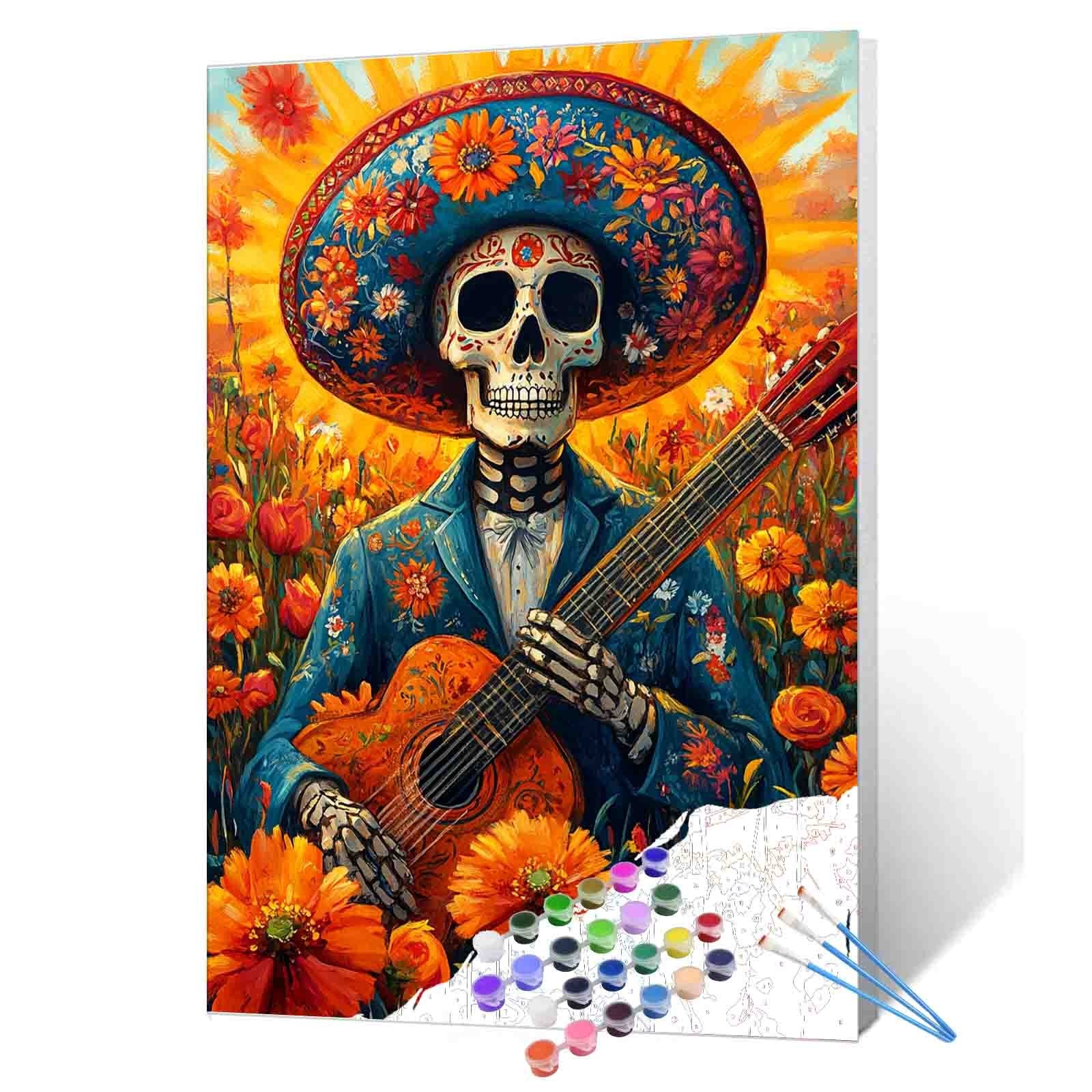 tucocoo-mariachi-skeleton-serenade-malen-nach-zahlen-40x50 image 1