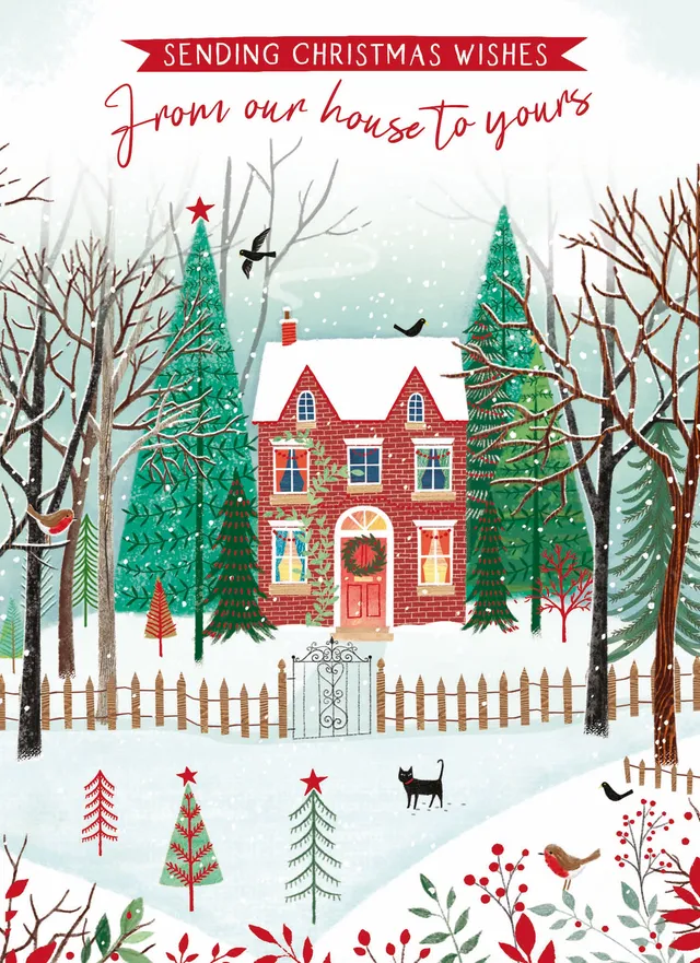 otter-house-our-house-to-your-house-weihnachtskarte-waldhaus image 1