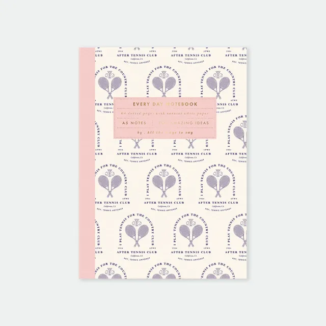 all-the-ways-to-say-after-tennis-notebook-a5-notizbuch-goldfolie image 1