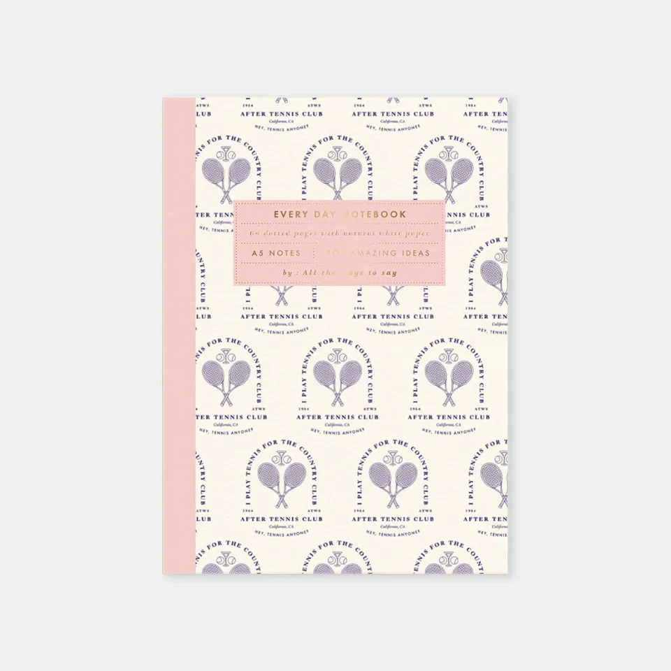 all-the-ways-to-say-after-tennis-notebook-a5-notizbuch-goldfolie image 1