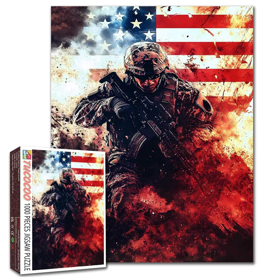 tucocoo-battlefield-soldier-puzzle-1000-teile-soldat-flagge image 1