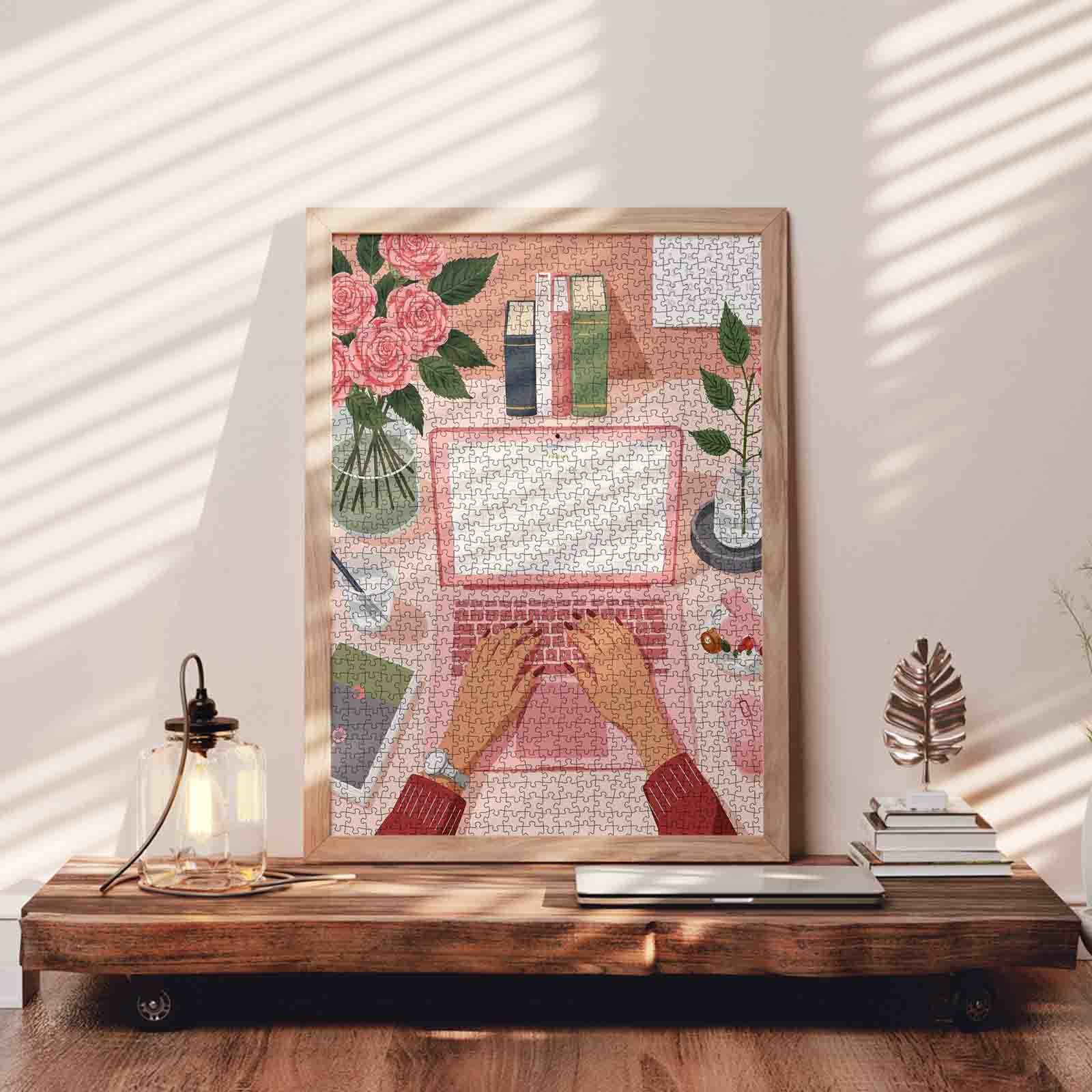 tucocoo-pink-workspace-serenity-puzzle-1000-teile-rosa image 3