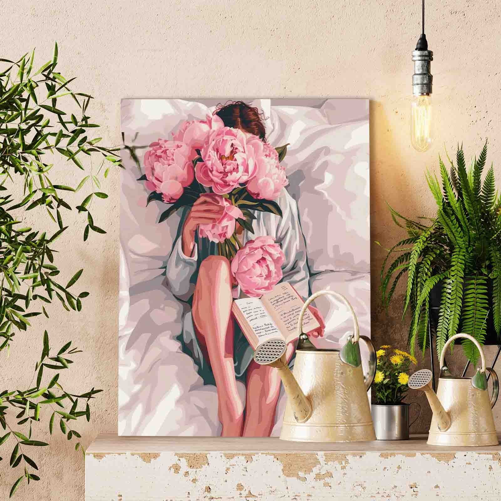 tucocoo-peony-morning-reading-malen-nach-zahlen-40x50-frau image 2