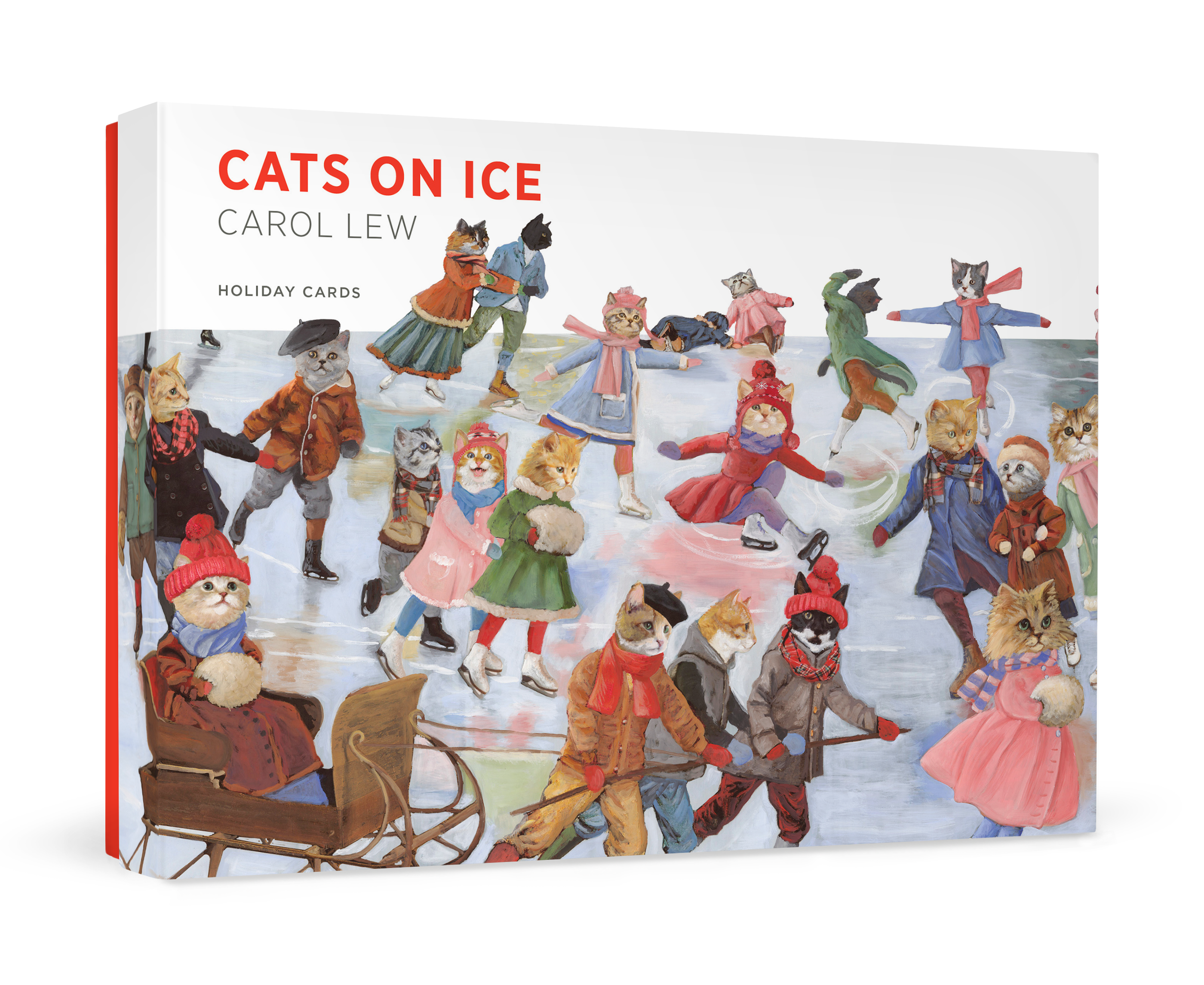 pomegranate-holiday-cards-cats-on-ice-weihnachtskarten-katzen image 1