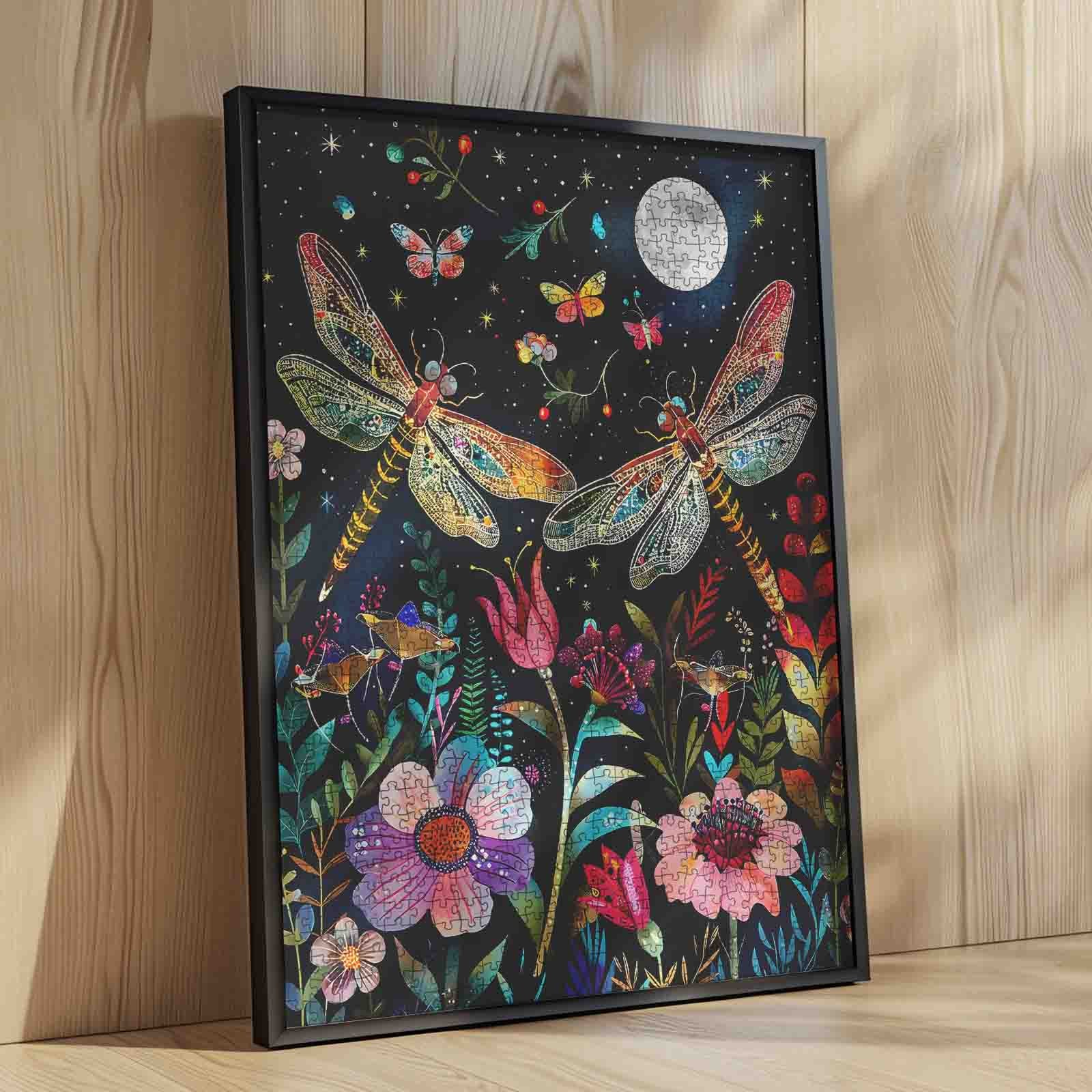 tucocoo-moonlit-dragonflies-floral-garden-puzzle-1000-teile-nacht image 4