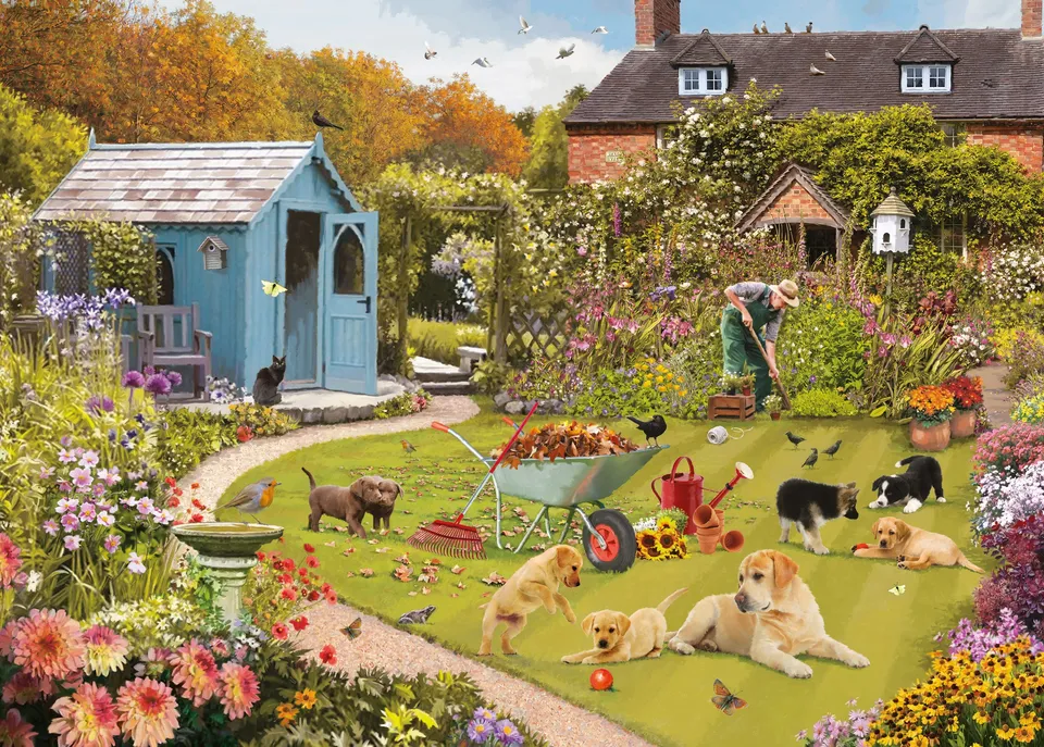 otter-house-fun-in-the-garden-puzzle-1000-teile-garten image 1